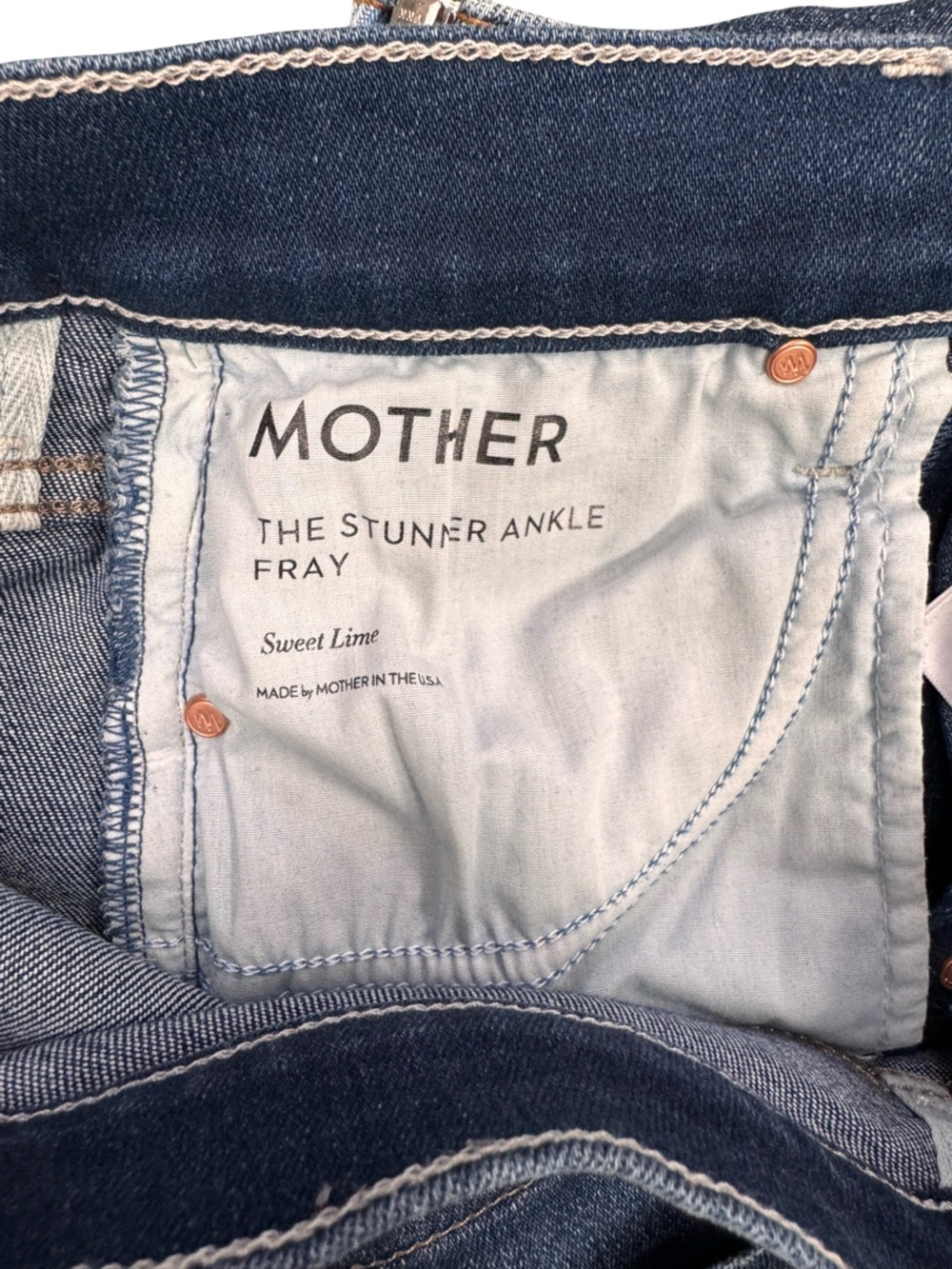 MOTHER The Stunner Ankle Fray Jeans Sweet Lime Wash High Rise Skinny 27 - Picture 2 of 16
